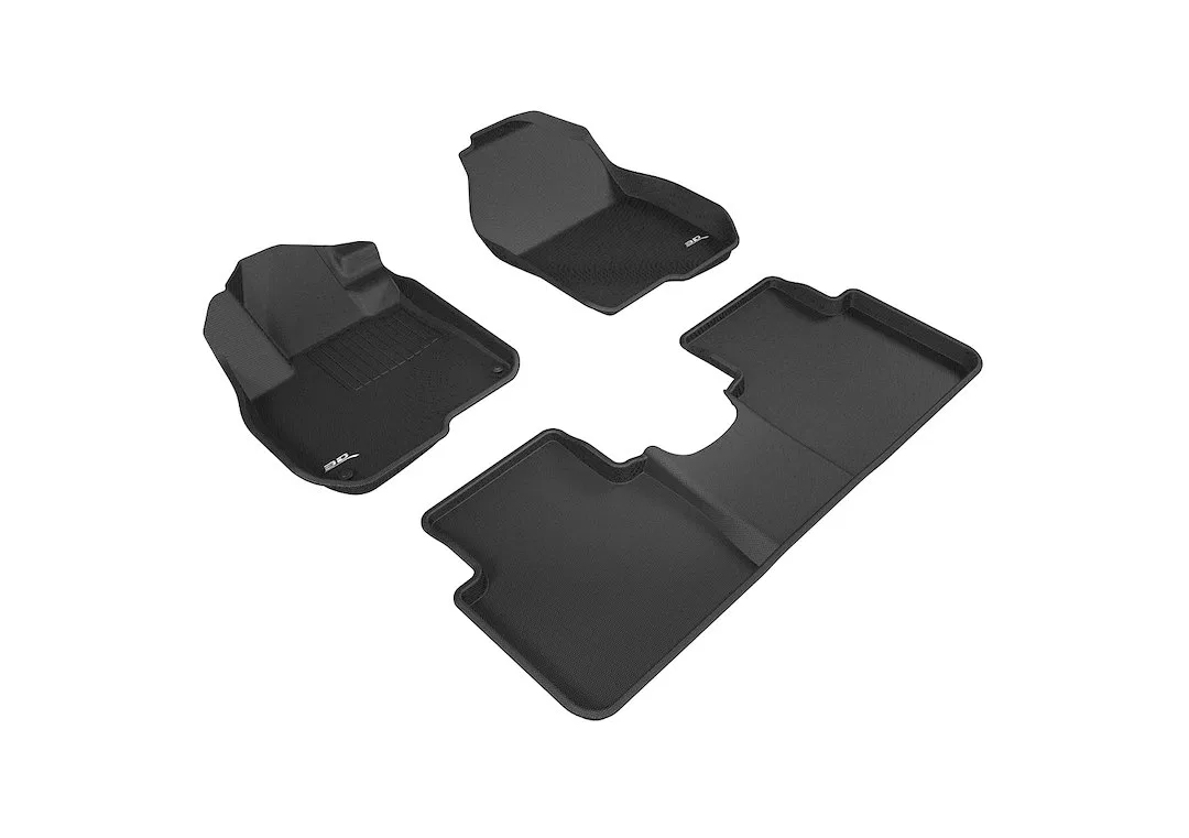 L1HD08601509 – 3D MATS/U-AC Floor Liner, Black Custom Fit Raised Edge Thermoplastic Rubber Of Carbon Fiber Texture 3 ...